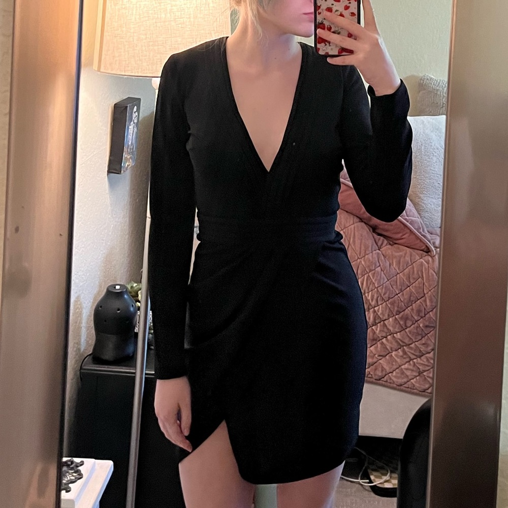 tobi long sleeve black dress